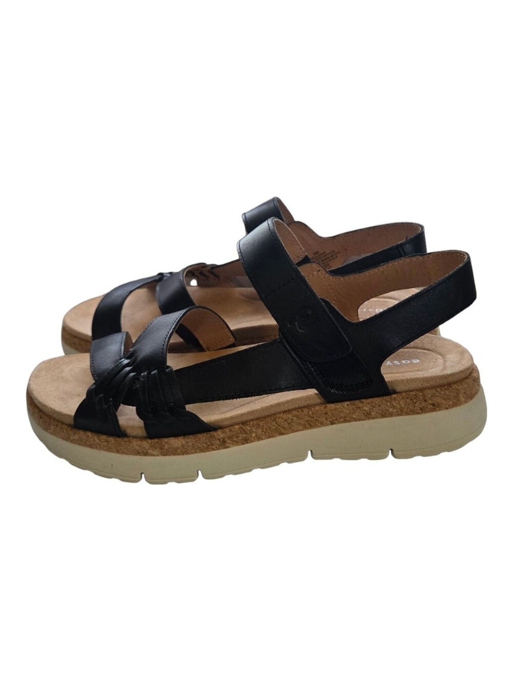 Easy Spirit Black Women's Comfort Cork Platform Sandals 9